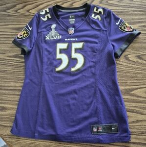 Nike Kids Purple Ravens Jersey with Gold Accents